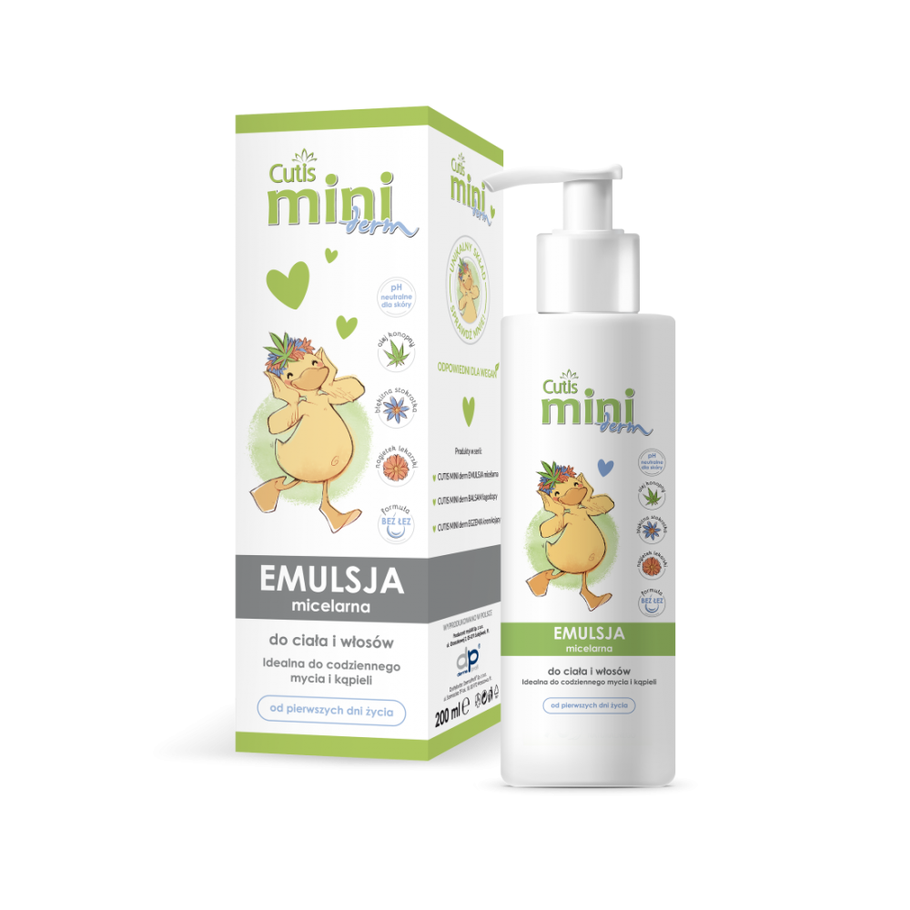 Cutis Mini Derm EMULSJA micelarna do mycia ciała i włosów, AZS, egzema, 200 ml