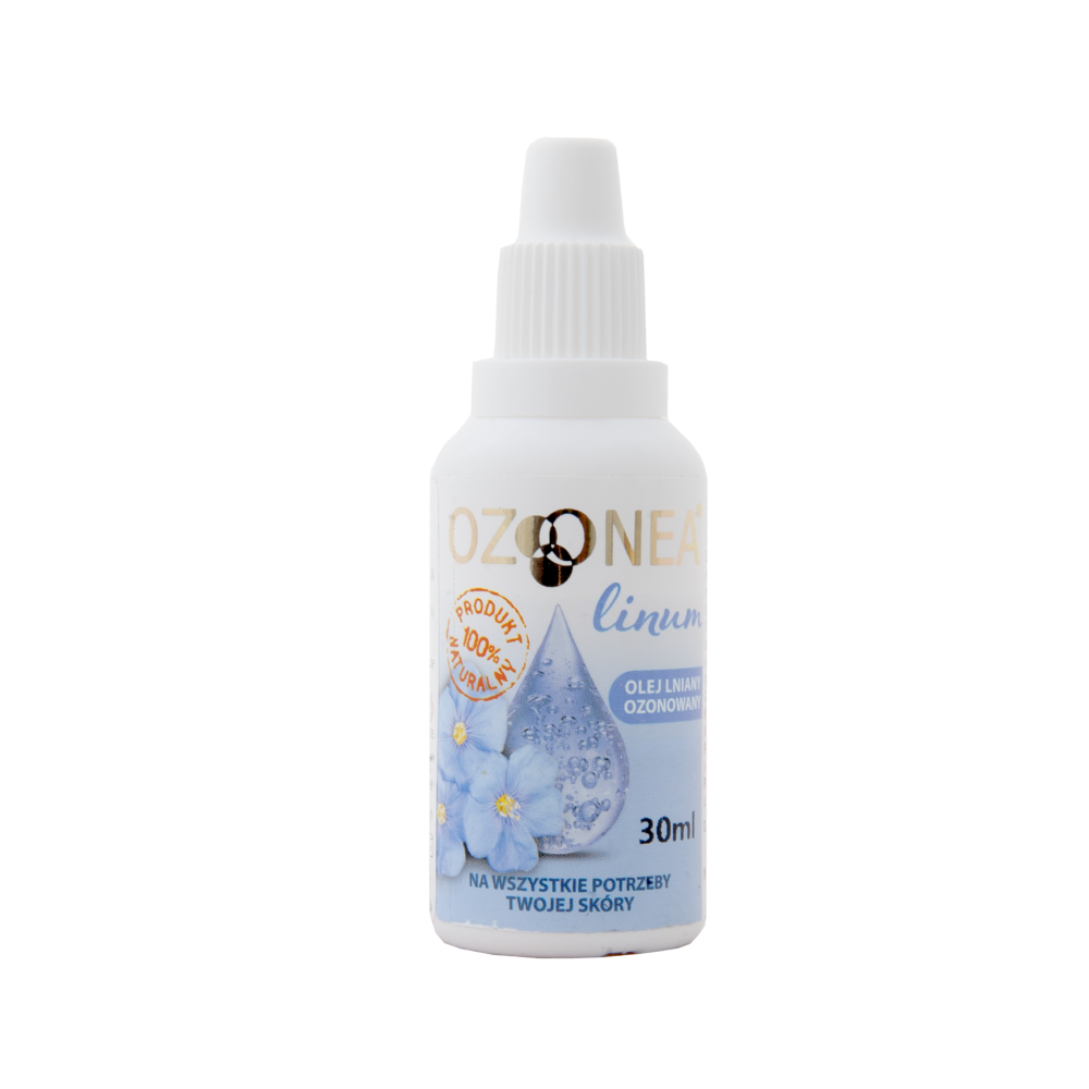 OZONEA linum Ozonowany olej lniany 30 ml, gojenie skóry AZS, łuszczyca, egzema