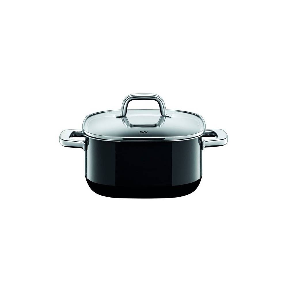 Garnek niski 4,4 Quadro Black 22 cm indukcja Silargan Silit