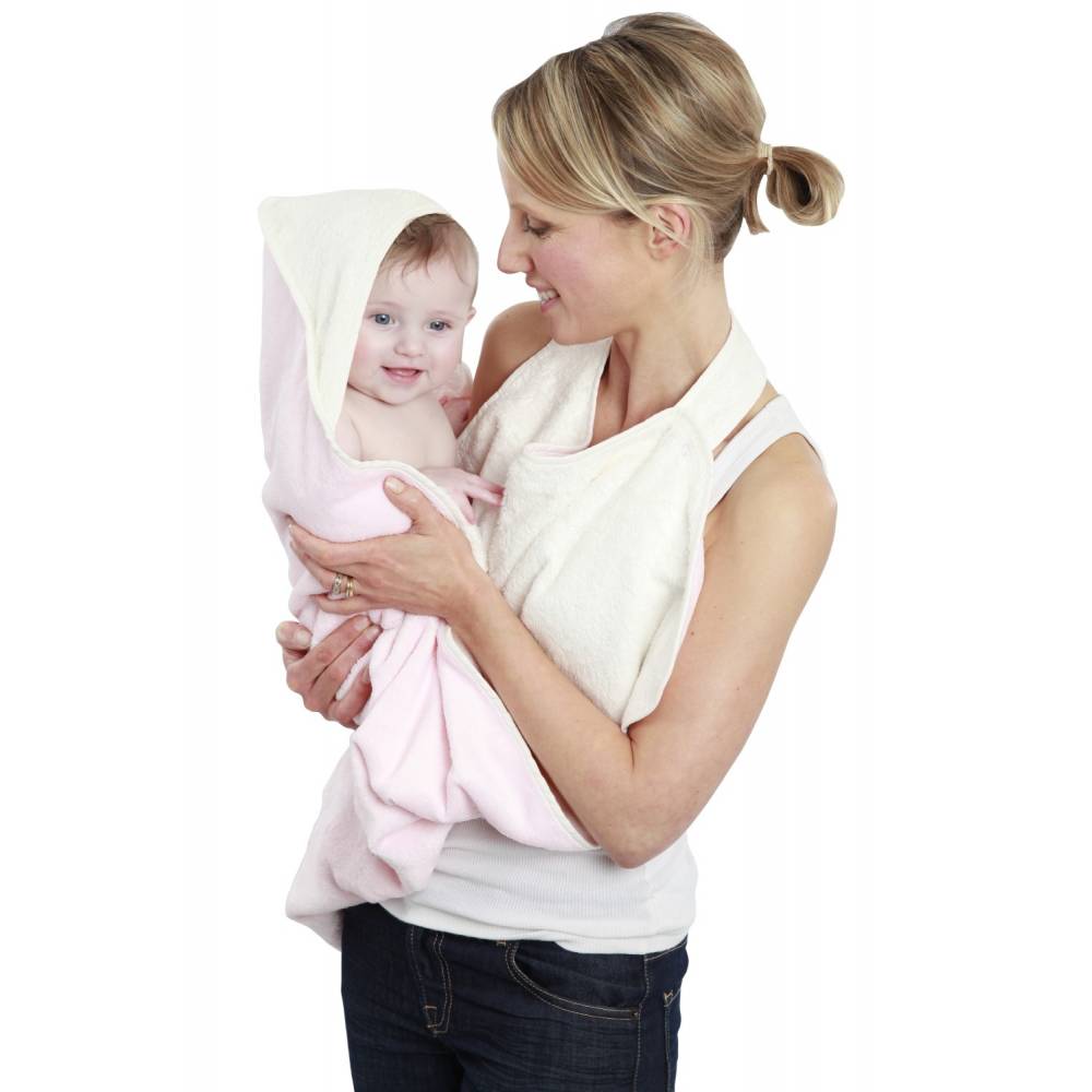 Ręcznik Fartuch, różowo-biały Cuddledry Baby