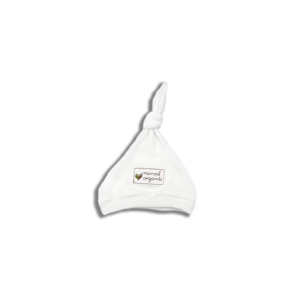 Czapka z supełkiem, BASIC biała Nanaf Organic