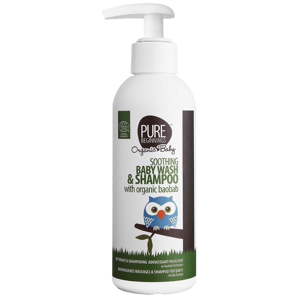 Łagodzący Żel do Mycia Ciała i Szampon 2w1 z Organicznym Olejem z Baobabu, 200ml- Pure Beginnings Organic Baby