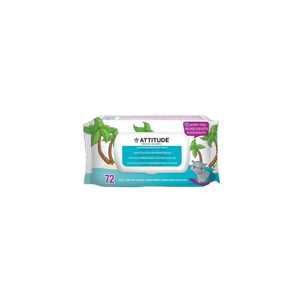 Bezzapachowe nawilżane chusteczki dla niemowląt (fragrance free)  3x72 szt- Attitude