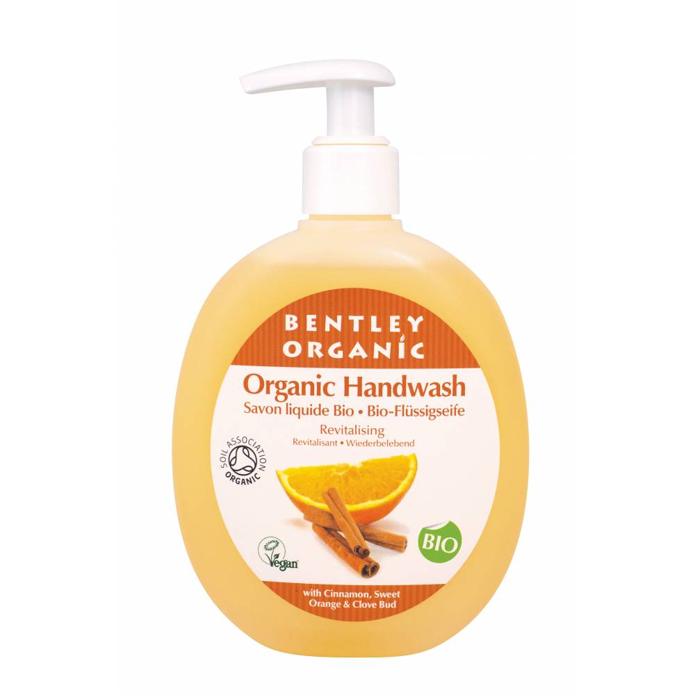 ODŻYWIAJĄCE Mydło  w Płynie z Cynamonem, Słodką Pomarańczą i Goździkami Bentley Organic
