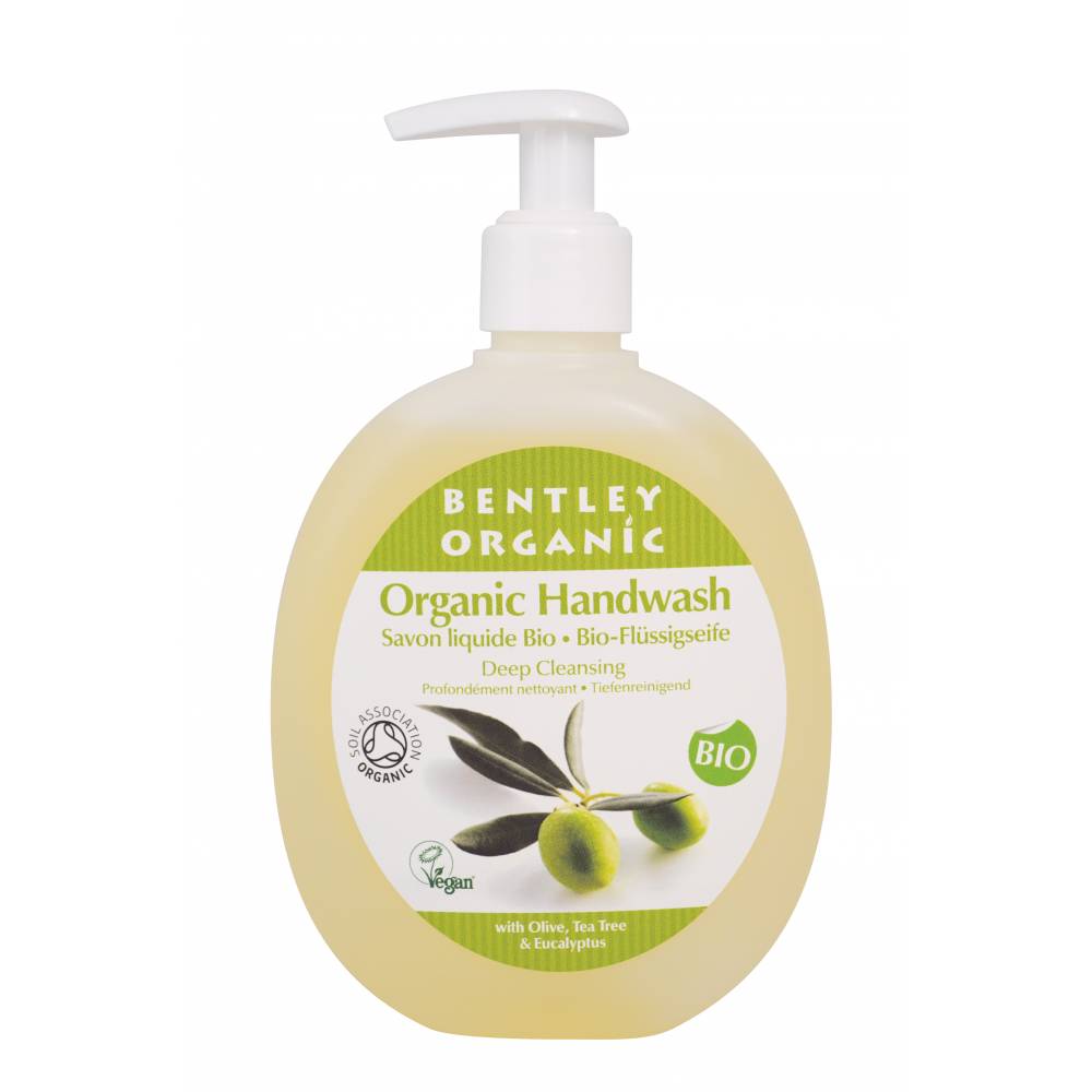 GŁĘBOKO OCZYSZCZAJĄCE Mydło w Płynie z Oliwką, Olejkiem Herbacianym i Eukaliptusem Bentley Organic