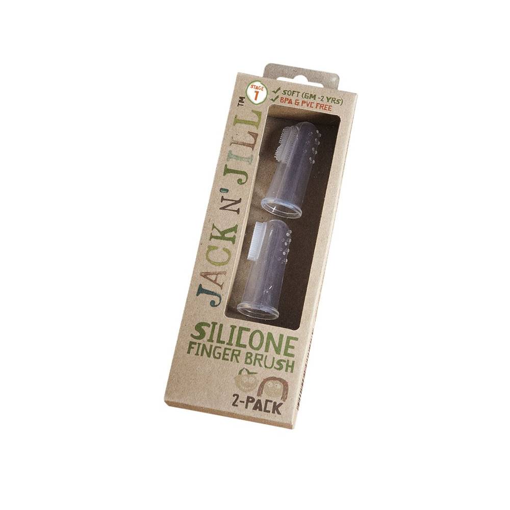 Szczoteczka Silikonowa na Palec do Czyszczenia Ząbków 6-24 m-ce, 2-PACK Jack N'Jill
