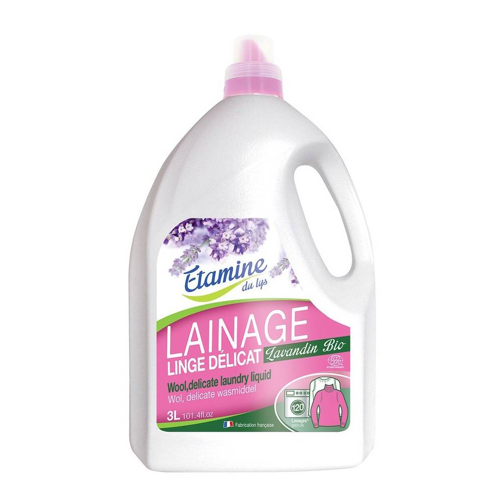 Płyn do prania delikatnych tkanin i wełny organiczna lawenda, 3 l- Etamine du Lys