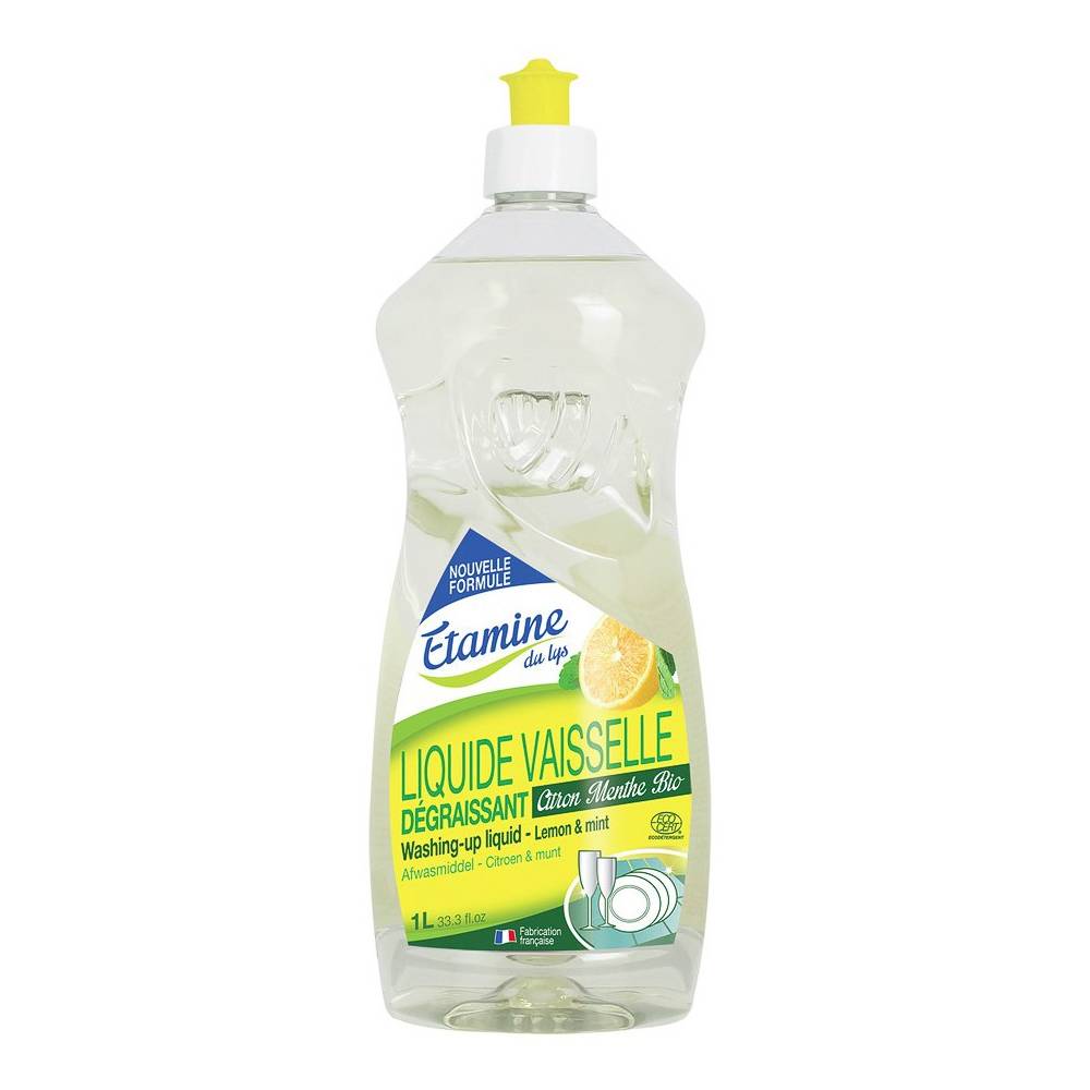 Płyn do mycia naczyń organiczna cytryna i mieta, 1 L- Etamine du Lys