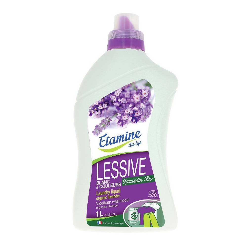 Płyn do prania tkanin kolorowych i białych organiczna lawenda i pomarańcza, 1 l- Etamine du Lys