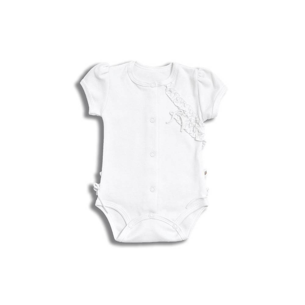 Nanaf Organic, RETRO, Body rozpinane z krótkim rękawem, białe