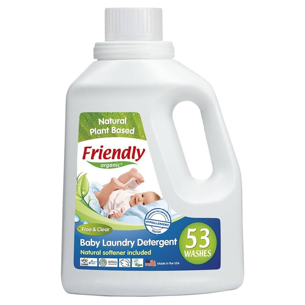 Płyn do prania ubranek dziecięcych, bezzapachowy, 1567 ml, 53 prania- Friendly Organic