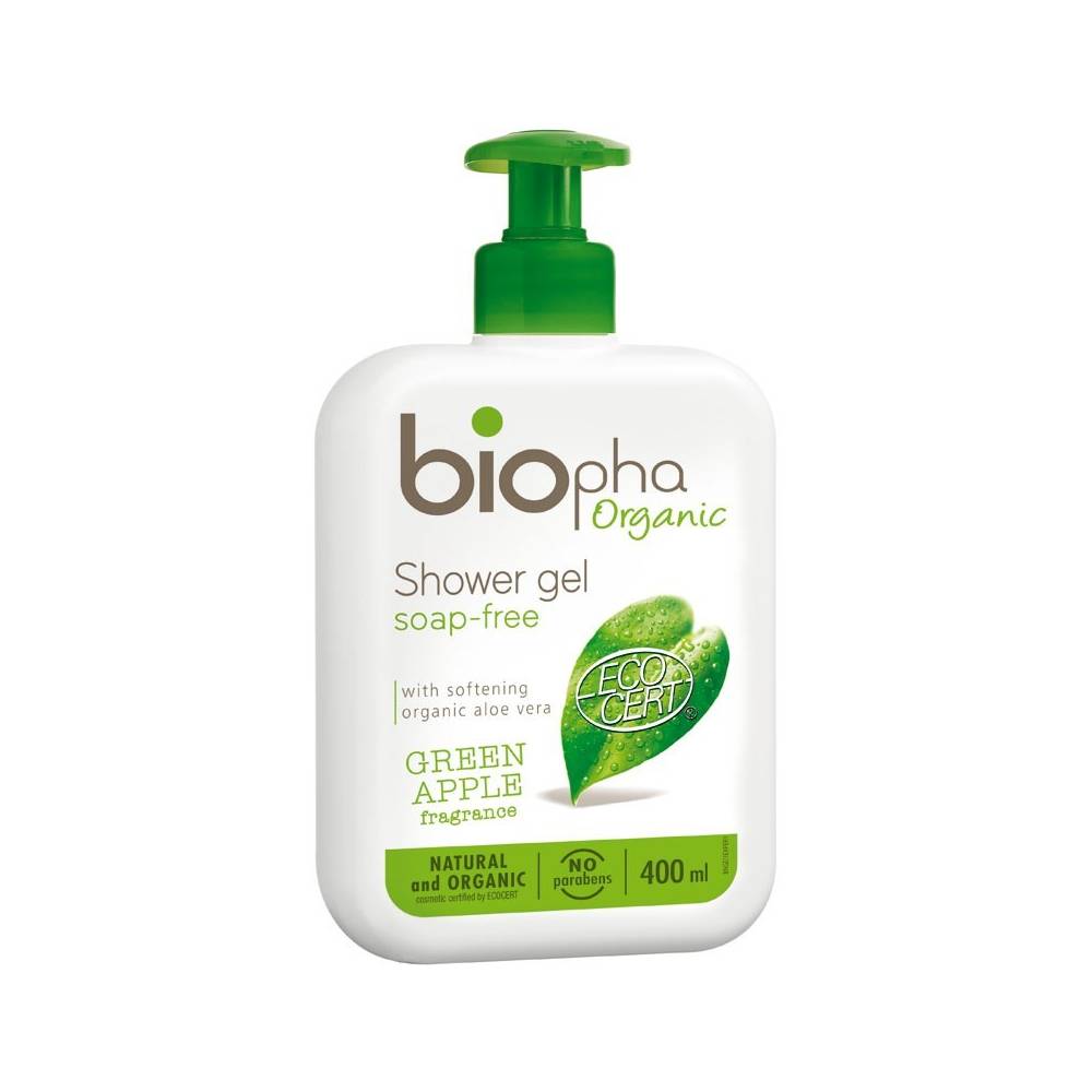 Żel pod prysznic ZIELONE JABŁUSZKO, butelka z pompką 400 ml BIOpha
