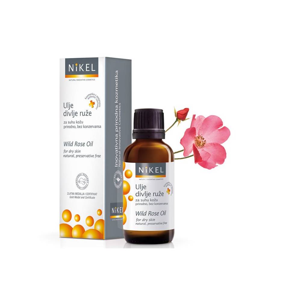 Olejek z kwiatów Dzikiej Róży i Pelargonii wygładzający zmarszczki,100% naturalny, 30 ml, NIKEL
